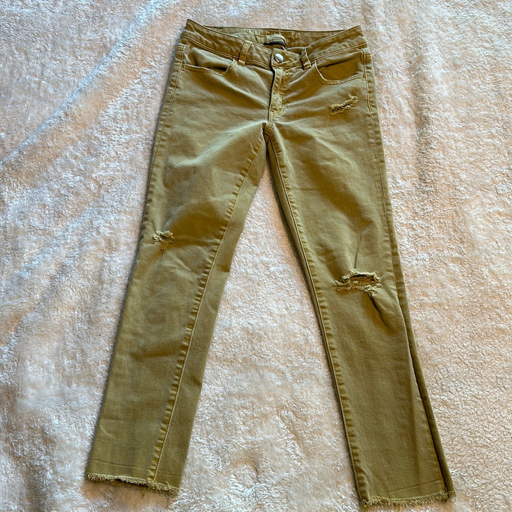Mustard American Eagle Jegging crop 6